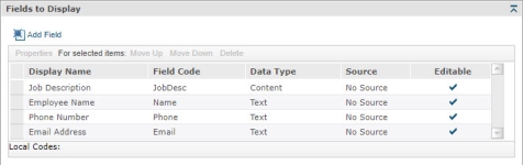Example of architecture of Structured Content Component used for Team Member by Job